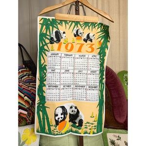 1973 Panda Calendar Towel